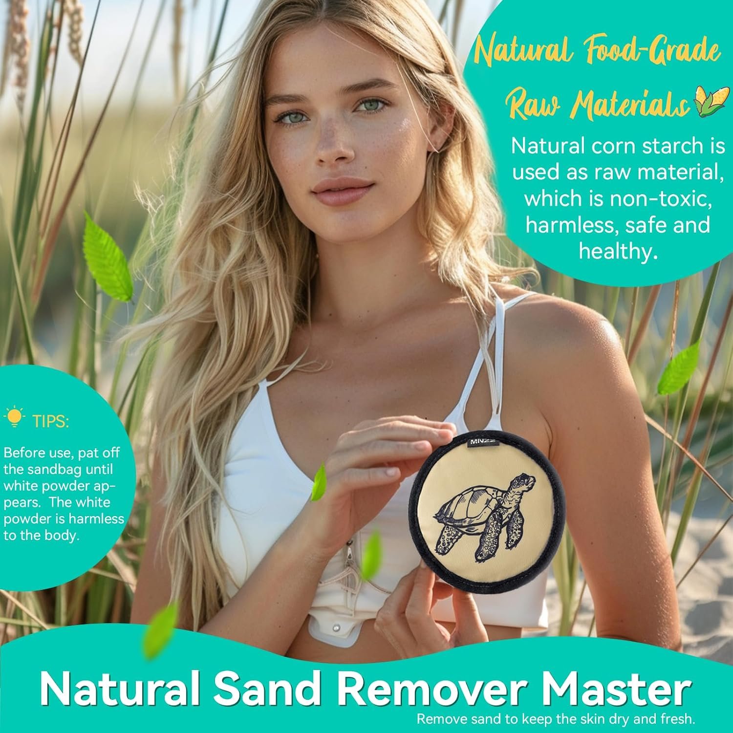 MNZZ Beach Sand Remover Sand Eraser Wipe Mitt Family Women 2026 Summer Gift Beach Towels Vacation Essentials Mexico Costa Rica Trip Must Haves Hawaii Honeymoon Accessories Alaska Cruise Ship Gear 1Pcs - Image 3