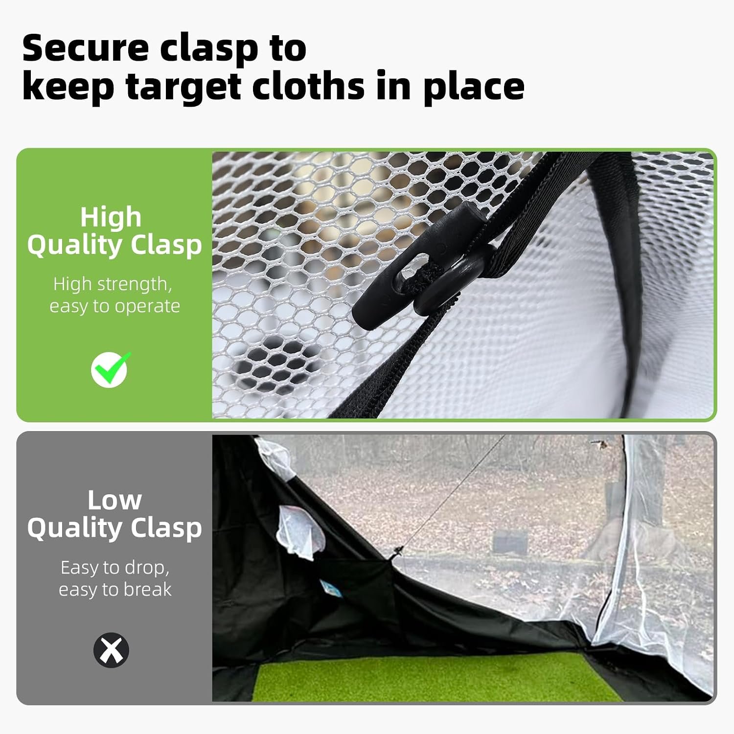 Golf Net, Dikutar 10x7ft Practice Bundle with Tri-Turf Mat & 4-Targets | Durable 420D hitting cages for backyard driving and swing training. Includes 5 balls, tee, and carry bag. Gifts for men. - Image 3