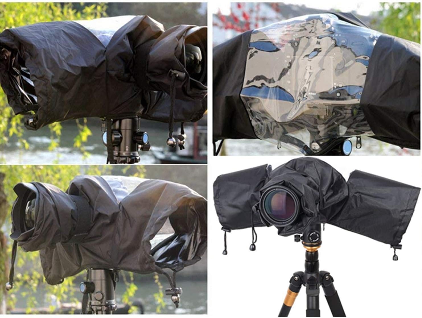 Waterproof Camera Rain Cover Soft Black Camera Rain Lens Covers | Professional Camera Sleeve Weather Protector Lens Jacket Covers for All DSLR SLR Cameras - Image 8