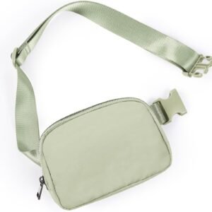 ODODOS Unisex Mini Belt Bag with Adjustable Strap Small Fanny Pack for Workout Running Traveling Hiking, Desert Sage