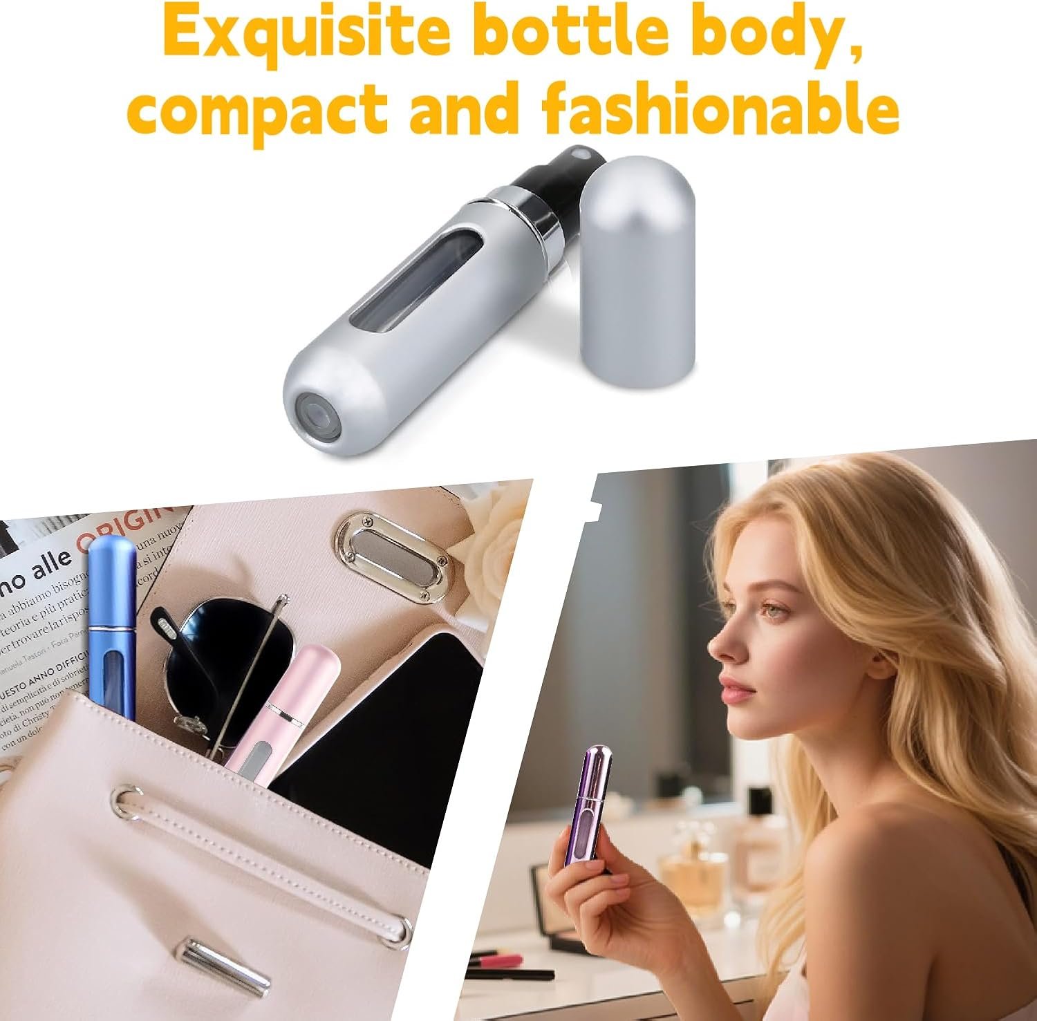 Perfume Travel Refillable Bottle,Leak-Proof,Travel Essentials for Women/Men | 6color 5ml Mini atomizer portable spray,aluminum shellleak-proof design,easy bottom-fill pump,Travel&Cruise Essentials - Image 7