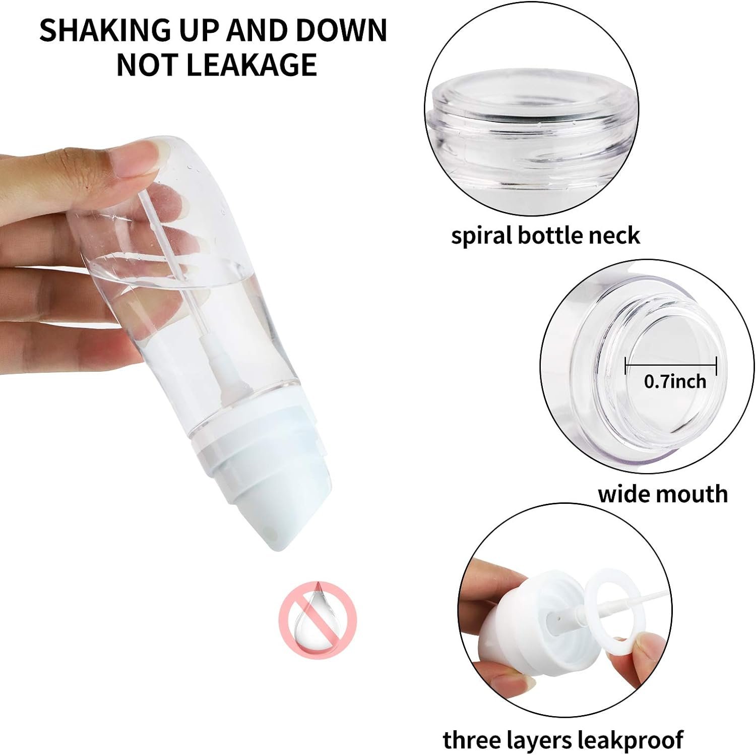 Yolaist Small Spray Bottle with Fine Mist, 2 Pack 3.4oz/100ml TSA Approved Travel Size, Refillable Empty Mister Spray Bottles for Hair, Face, Plants, Cleaning, Cosmetics & Essential Oils - Image 4