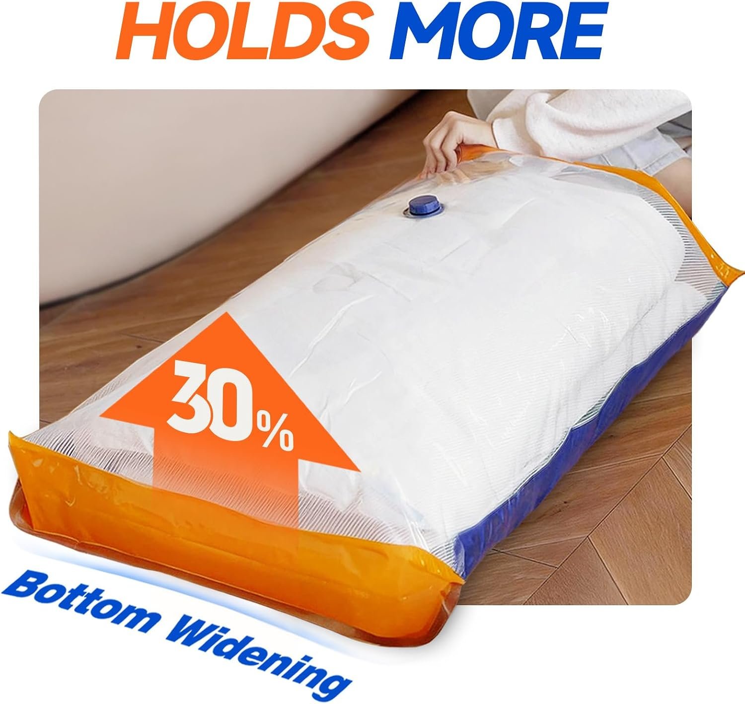 Vacbird Vacuum Storage Bags Jumbo with Pump for Clothes & Bedding,18 Pcak | Cordless Rechargeable Pump Vacuum Bags Large Jumbo,3 Sizes, Space Saving for Organization & Clothing Blankets Home Storage - Image 3