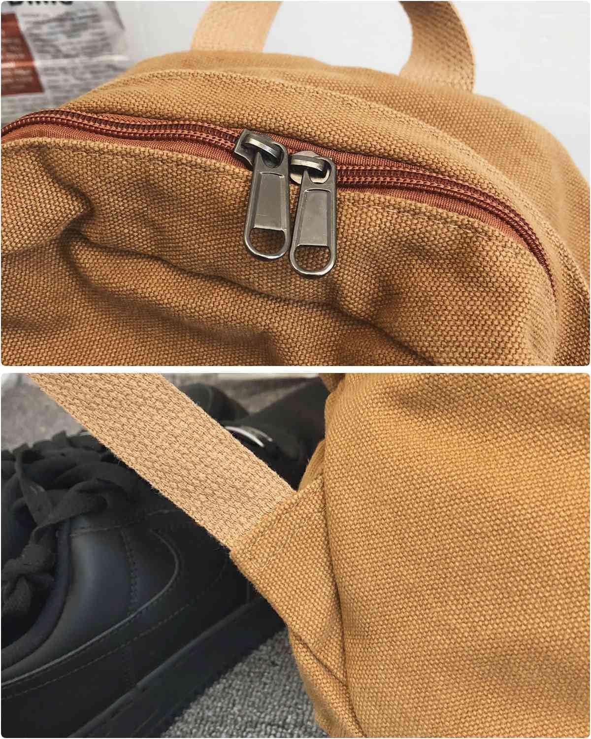 Black Canvas Backpack for Women & Men Retro Aesthetic Rucksack Basic Backpack for High School/College Students Travel Laptop Bag - Image 8