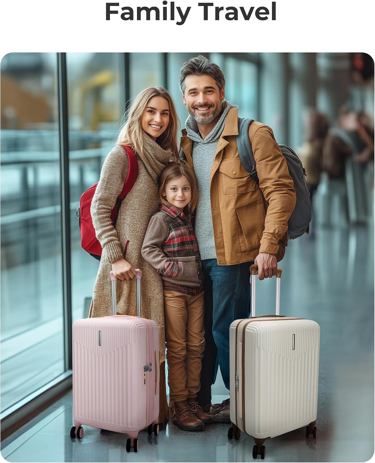 BAGSMART 20" Spinner Carry-On, PC Hardside Expandable, TSA Lock, Pink - Image 9