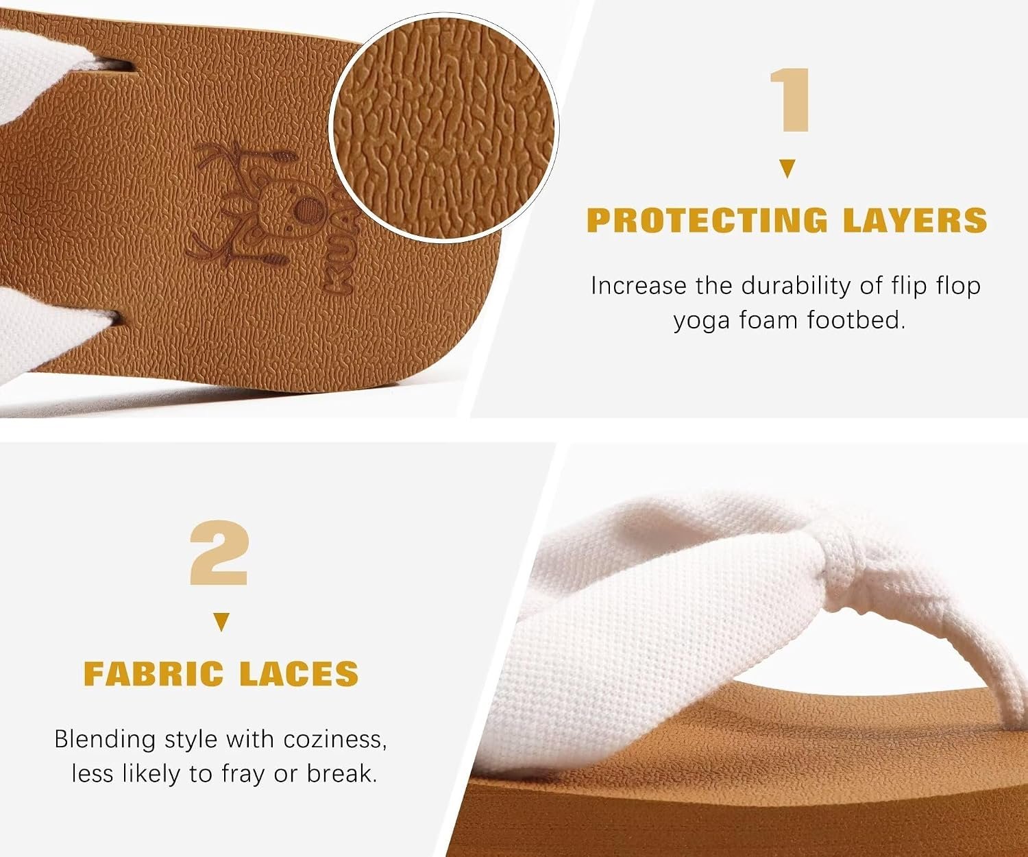 KuaiLu Flip Flops for Women with Arch Support Summer Beach Thong Sandals | Comfortable Yoga Mat Walking Shoes Cushion Slip On Casual Outfits Indoor Outdoor - Image 5