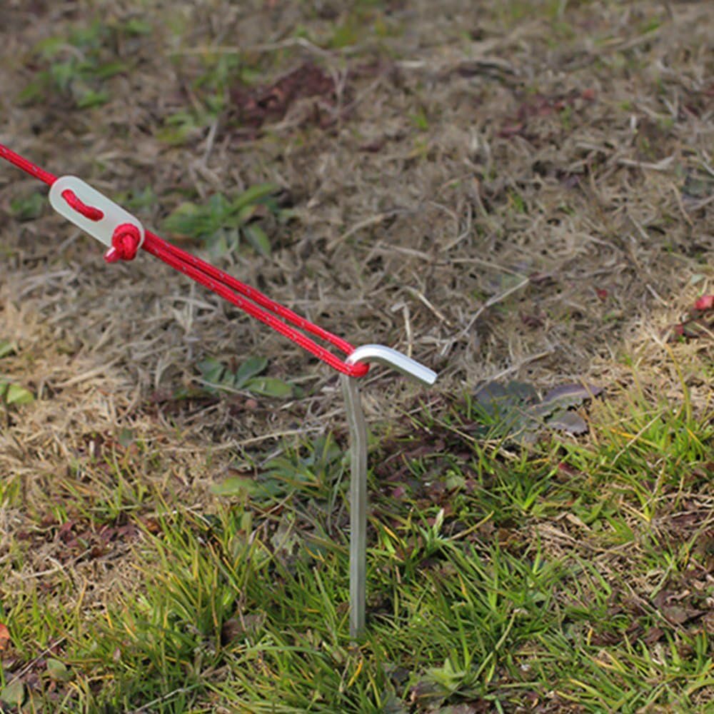 Tent Pegs - Aluminium Tent Stakes Pegs with Hook - 7’’ Hexagon Rod Stakes Nail Spike Garden Stakes Camping Pegs for Pitching Camping Tent, Canopies - Image 8