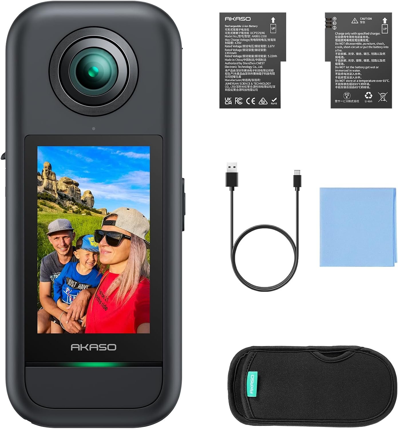 AKASO 360 Action Camera - 5.7K 360 Video with 1/2" 48MP Sensors, 72MP 360 Photo, 360-SuperSmooth, Invisible Selfie Stick Effect, 360° Horizon Lock, AI Tracking Standard Combo - Image 9