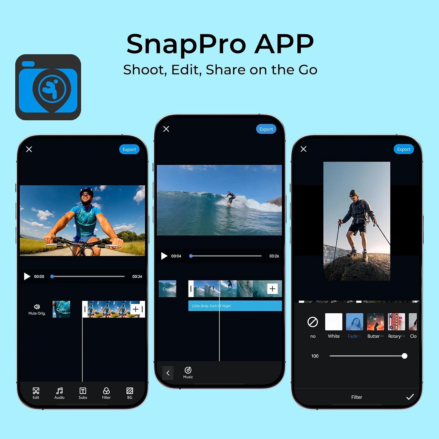 icefox Action Camera 4K 60FPS 20MP with 2X 2150mAh Batteries, Underwater Camera with 5X Zoom, EIS, Powered by Snappro App,Support Video&Photo Editing,Waterproof, WiFi Remote Control - Image 5