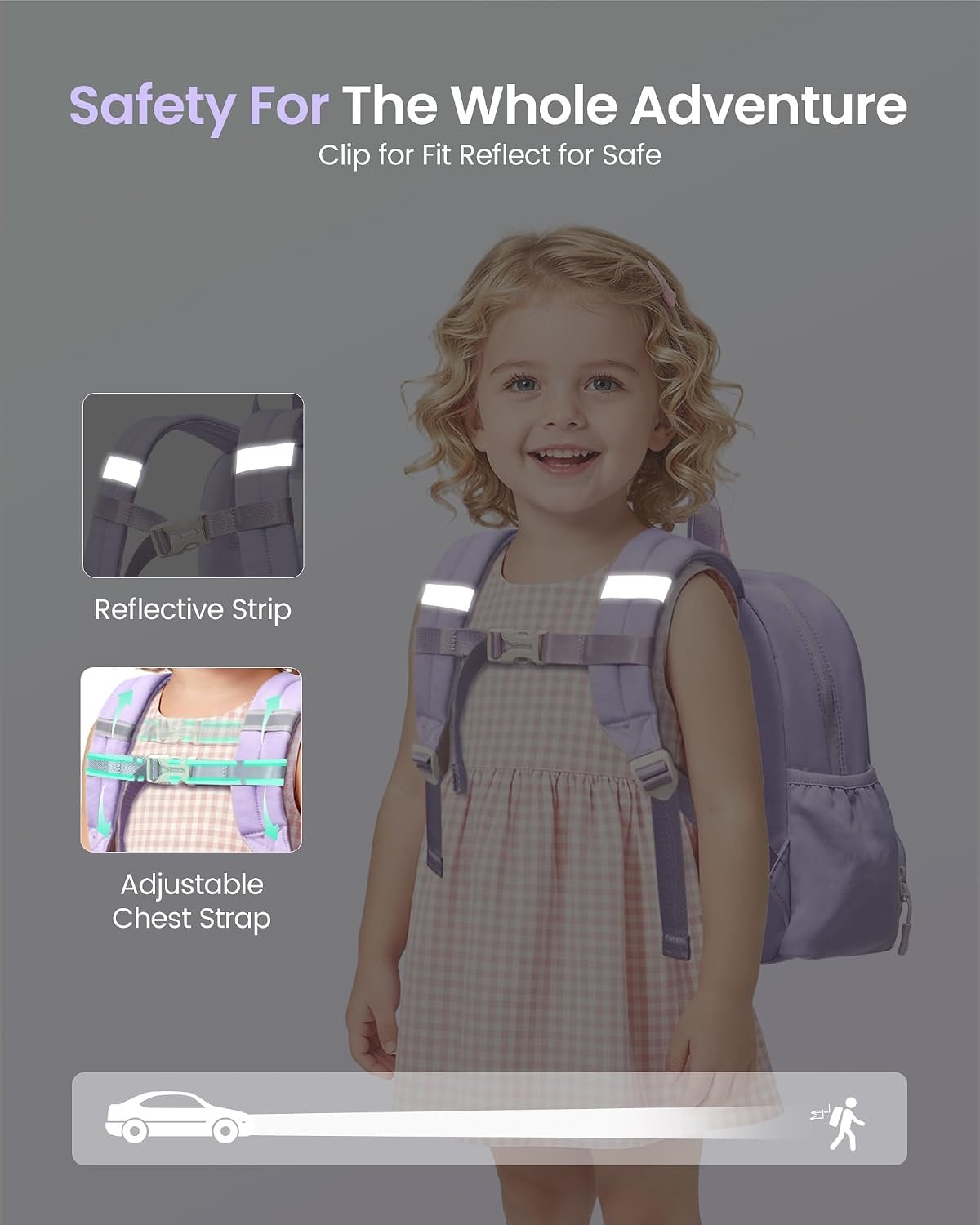 LOVEVOOK Toddler Backpack for Kids 3-5, Preschool Kindergarten Backpack | Lightweight Cute Daycare Bag - Image 4