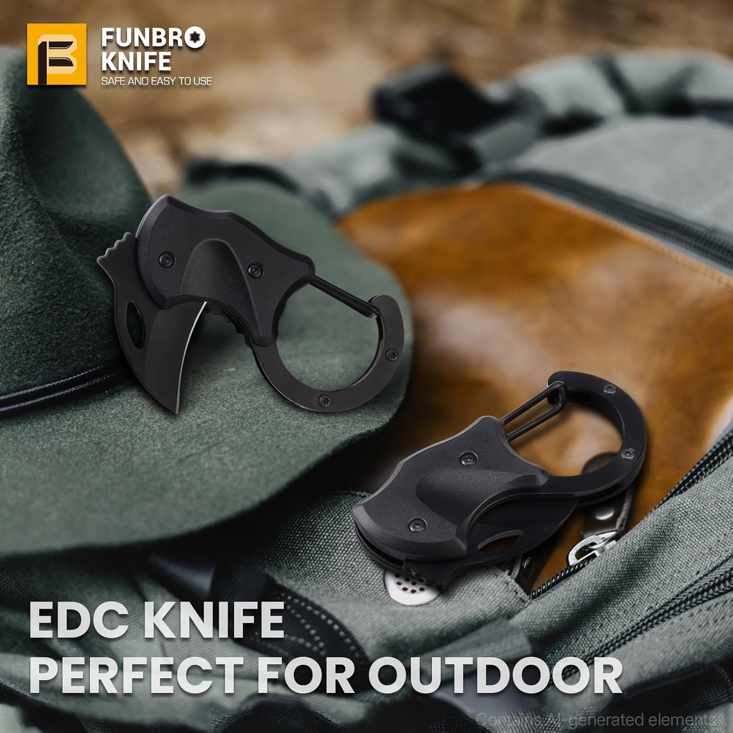 FUNBRO Small Pocket Knife Gift for Men | Keychain Box Cutter with 1.34inch Blade, Mini Folding Knives EDC Gadgets, Stocking Stuffers Gift for Adults Men Him - Image 7