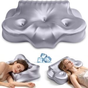 Cervical Neck Pillow for Neck Pain Relief, Memory Foam Pillows | Pillow for Sleeping, Ergonomic Contour Memory Foam, Side Back Stomach Sleepers, Cooling Pillowcase, Soft Shoulder Support
