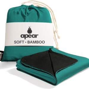 16-in-1 Compact Travel Blanket with Bag – Reversible, Ultra Soft Bamboo Airplane Blanket with Hidden Pocket – Packable for Flights & Travel Essentials (Semi-Weighted, Double Layer)