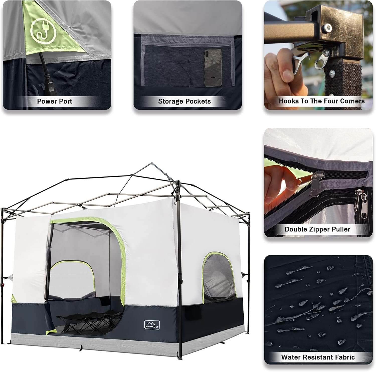 Camping Inner Tent for Pop Up Canopy–Vented Roof(Top & Frame NOT Included) | Converts 10'x10' Straight Leg Canopy into Camping Tent–Fully Vented Roof - Image 4