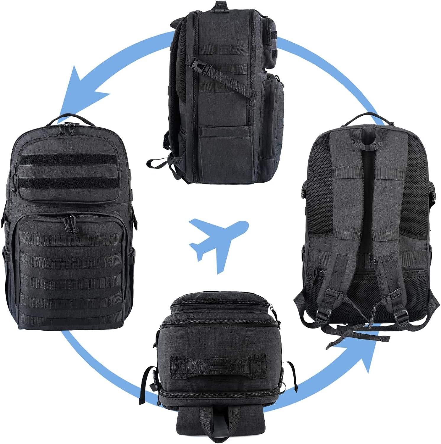 MATEIN 17 Inch Laptop Backpack, Large TSA Tactical Backpack for Men | Military MOLLE System, Water Resistant Computer Bag, Laptop Compartment, Work Organizer Pocket, For Carry on Travel - Image 6