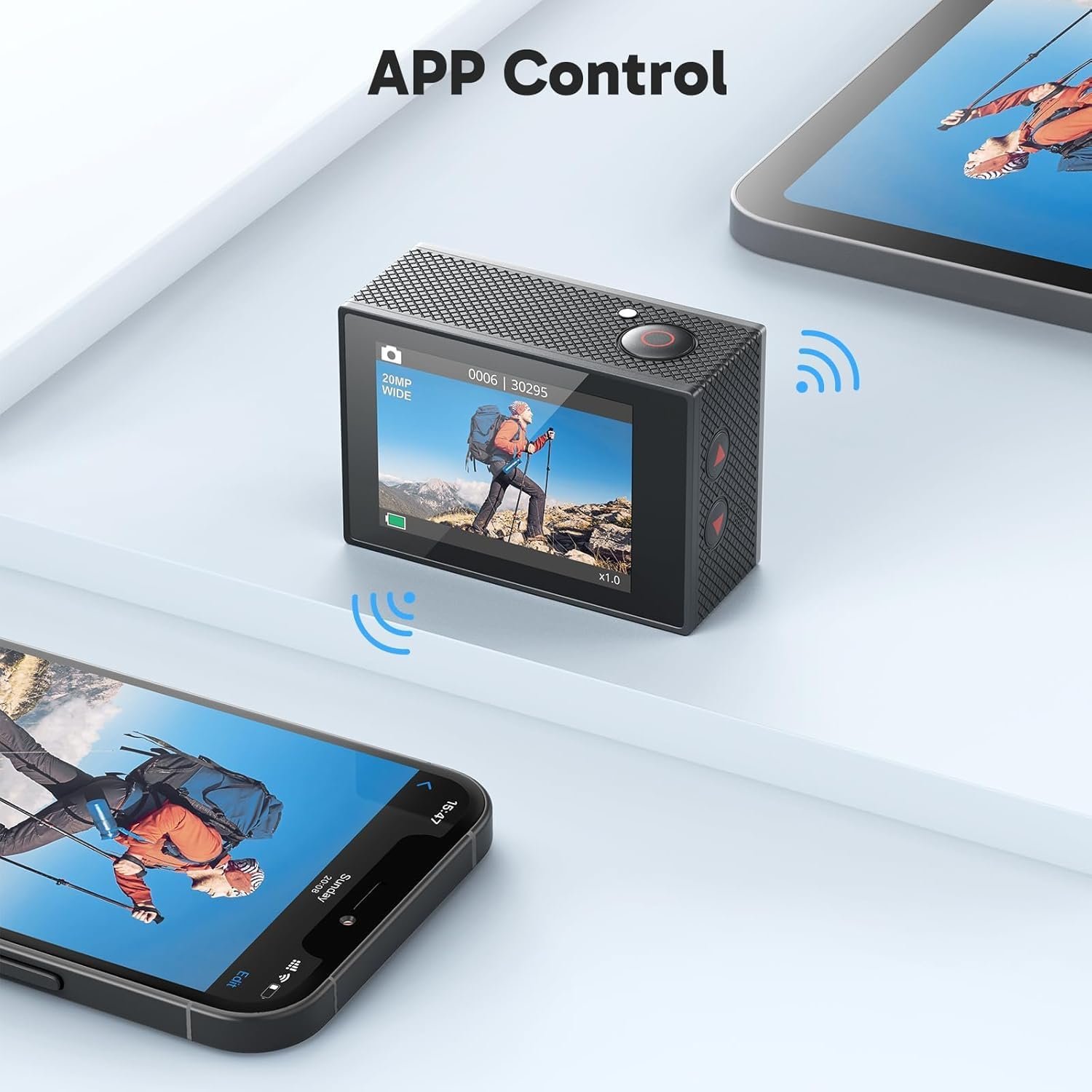 AKASO EK7000 4K30FPS 20MP WiFi Action Camera with EIS Ultra HD 131FT Waterproof Underwater Camera Remote Control 4X Zoom Support External Microphone - Image 6
