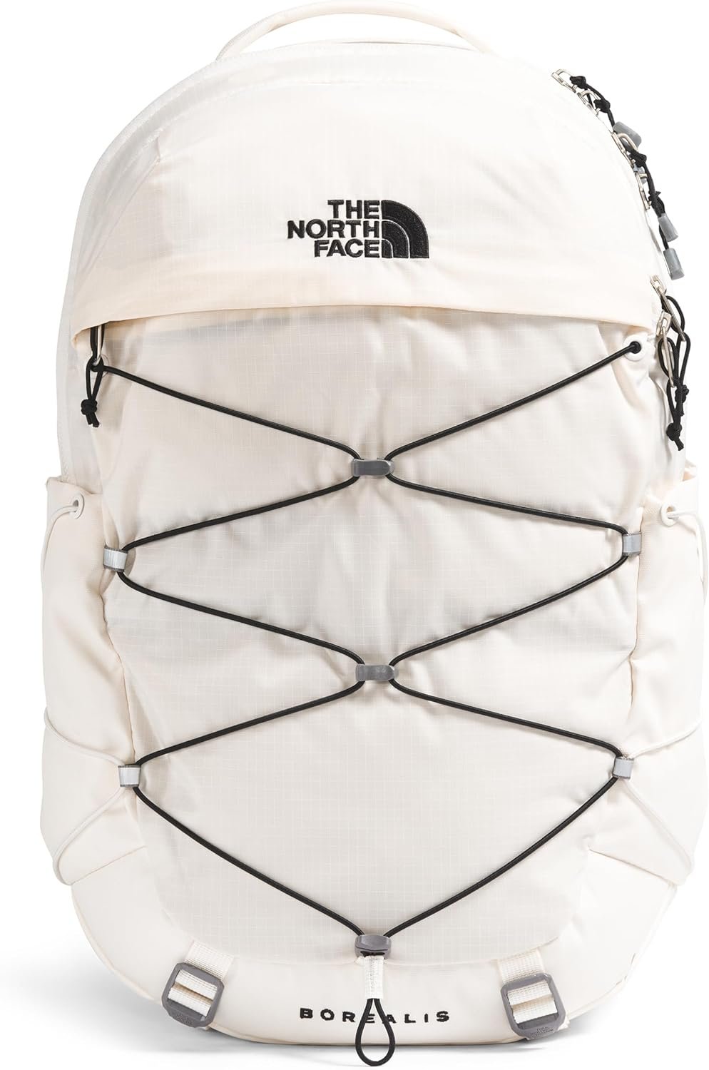 The North Face Women's Borealis Backpack, Gardenia Wht/Blk-NPF, OS | Everyday Travel Bag, Laptop Sleeve, Reflective Details
