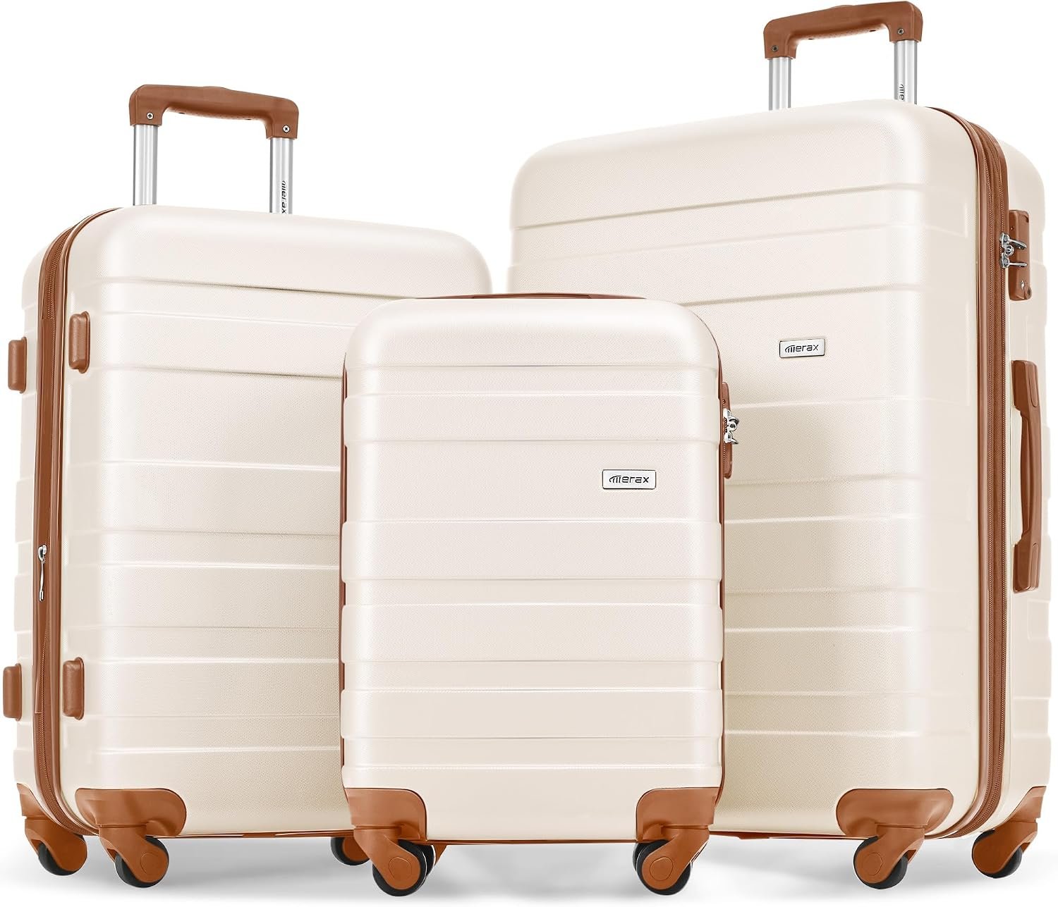Merax 3 Piece ABS Hardshell Luggage Sets Spinner Wheel Suitcase Suit Case
