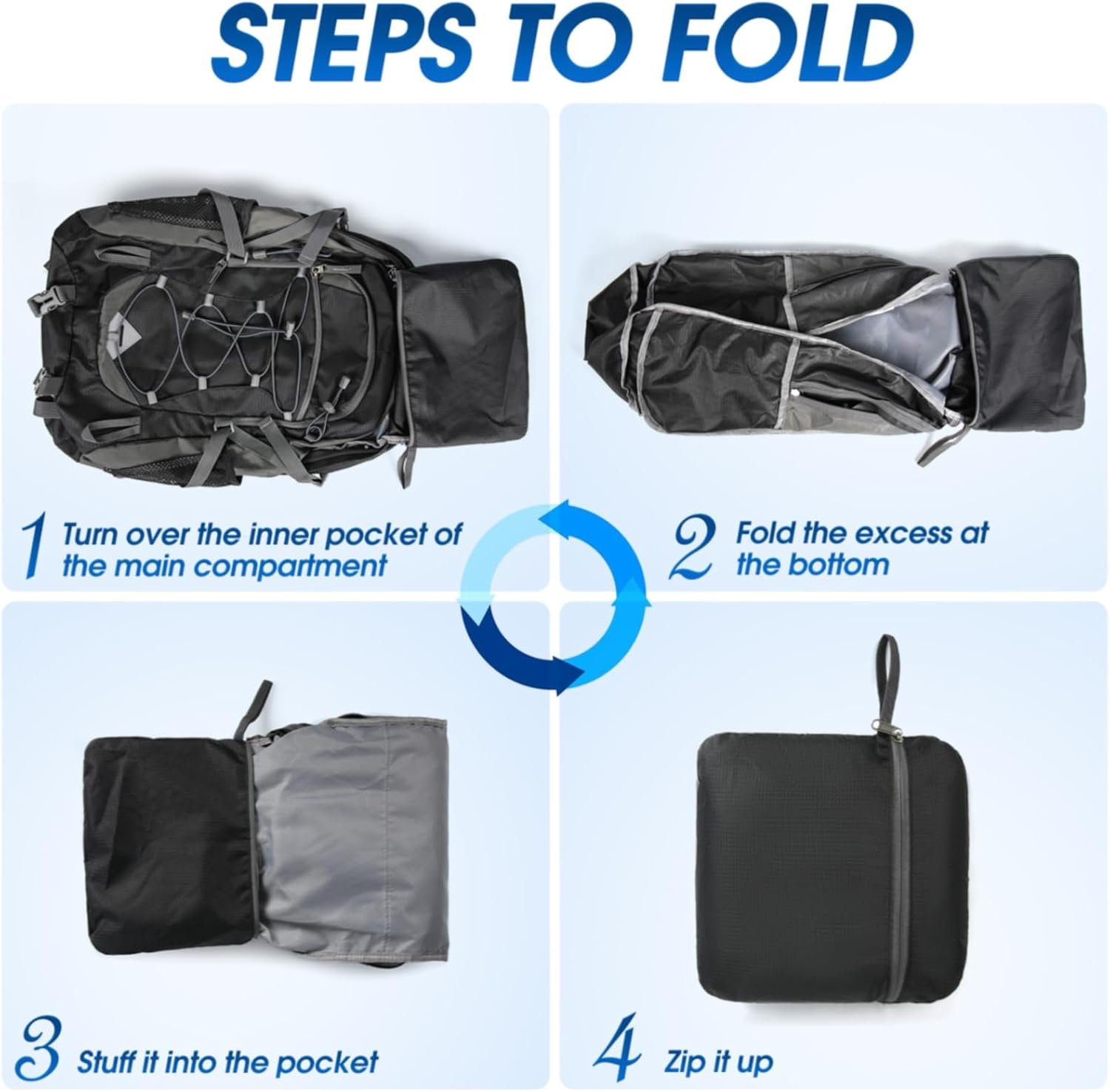 IGOLUMON Hiking Backpack 40L Packable Lightweight Camping Daypack Men Women | Multi-compartment storage Water-resistant Foldable Nylon Material Hiking Day pack for Camping Cycling Outdoor - Image 8