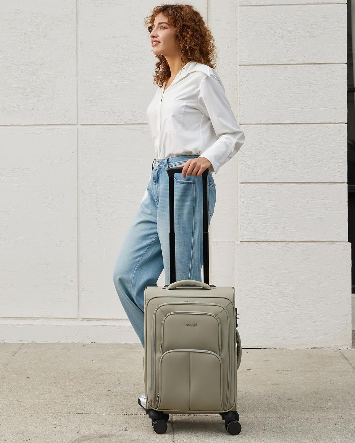 LOVEVOOK Carry On Luggage 22x14x9 Airline Approved, 22 Inch Softside Suitcases with Spinner Wheels, Lightweight Carry-on Suitcase with TSA Lock for Women Men, Large Luggage for Travel Business Trip - Image 9