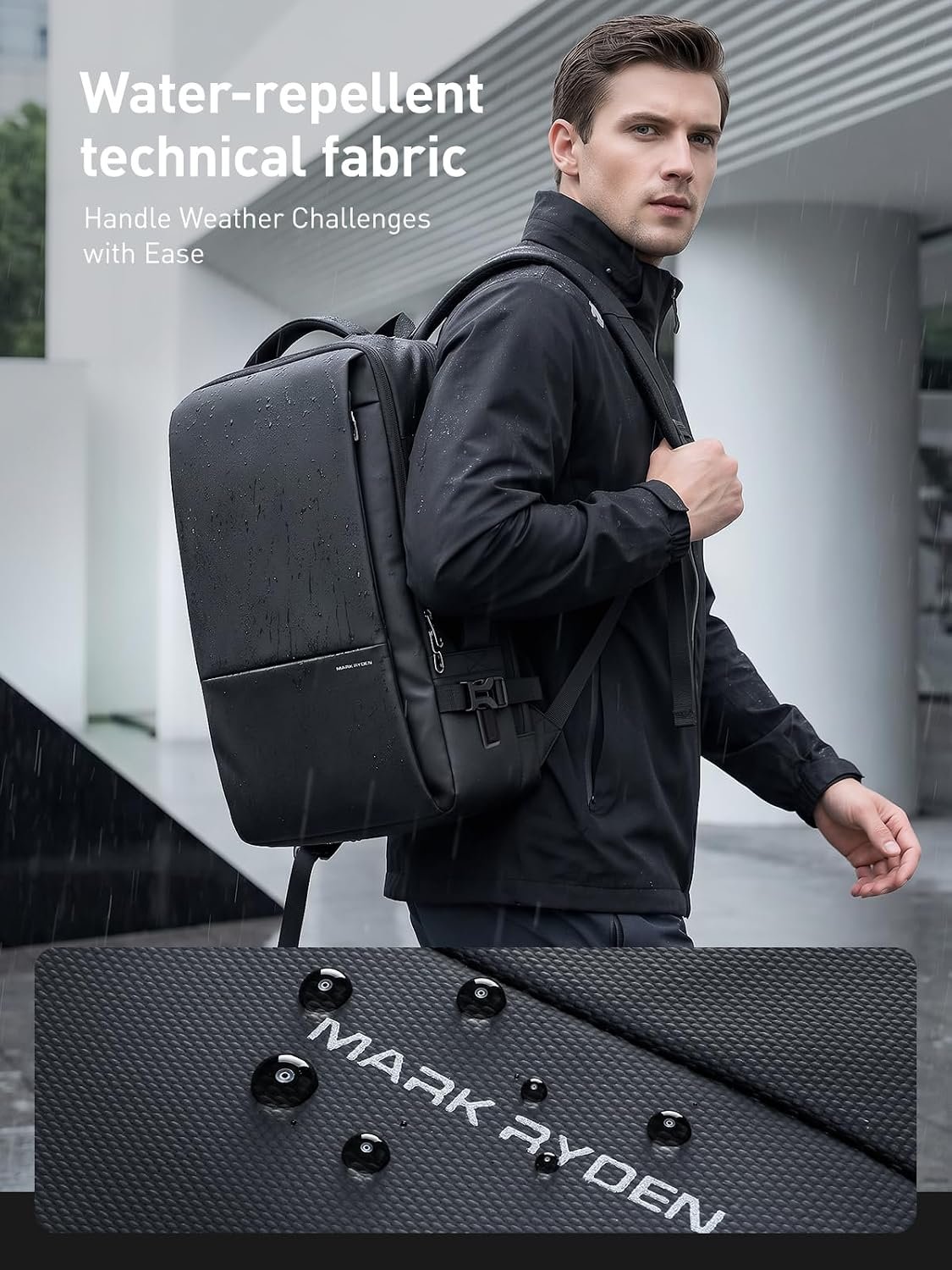 MARK RYDEN Business Backpack for Men, 30L Waterproof Laptop Backpack | 17.3 Inch Professional Work Backpack with USB Charging Port, Anti-Theft Travel Backpack for Office, College & Daily Commuting - Image 6