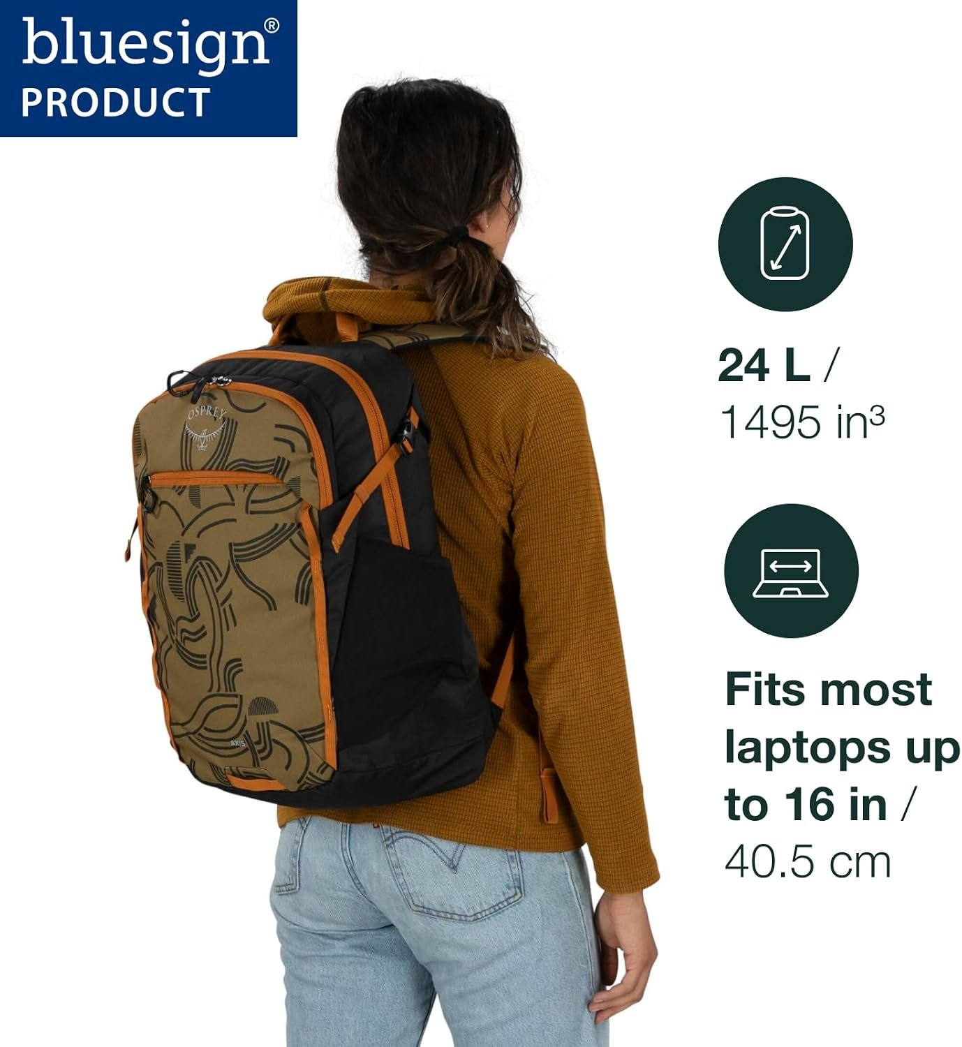 Osprey Axis Laptop Backpack – Sleek Everyday Pack with Laptop Sleeve, Water Bottle Pockets & Compression Straps - Image 2
