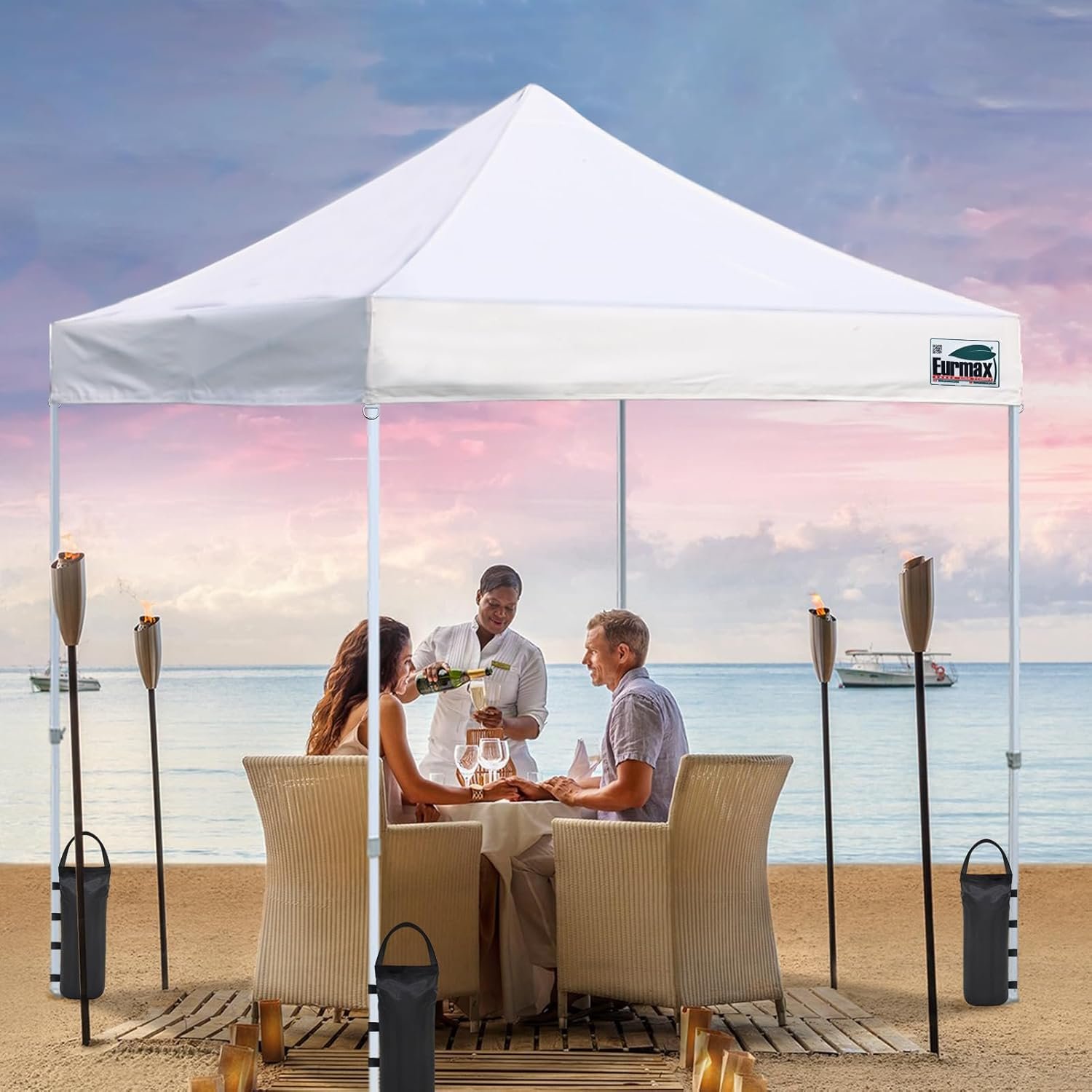 Eurmax USA 125LBS 4-Pack Universal Canopy Weights, Secure Wind Protection to Prevent Tipping, Easy Wrap-Around Installation Heavy Duty Sandbags (Without Sand), Fits All Instant Shelter Legs,Black - Image 7