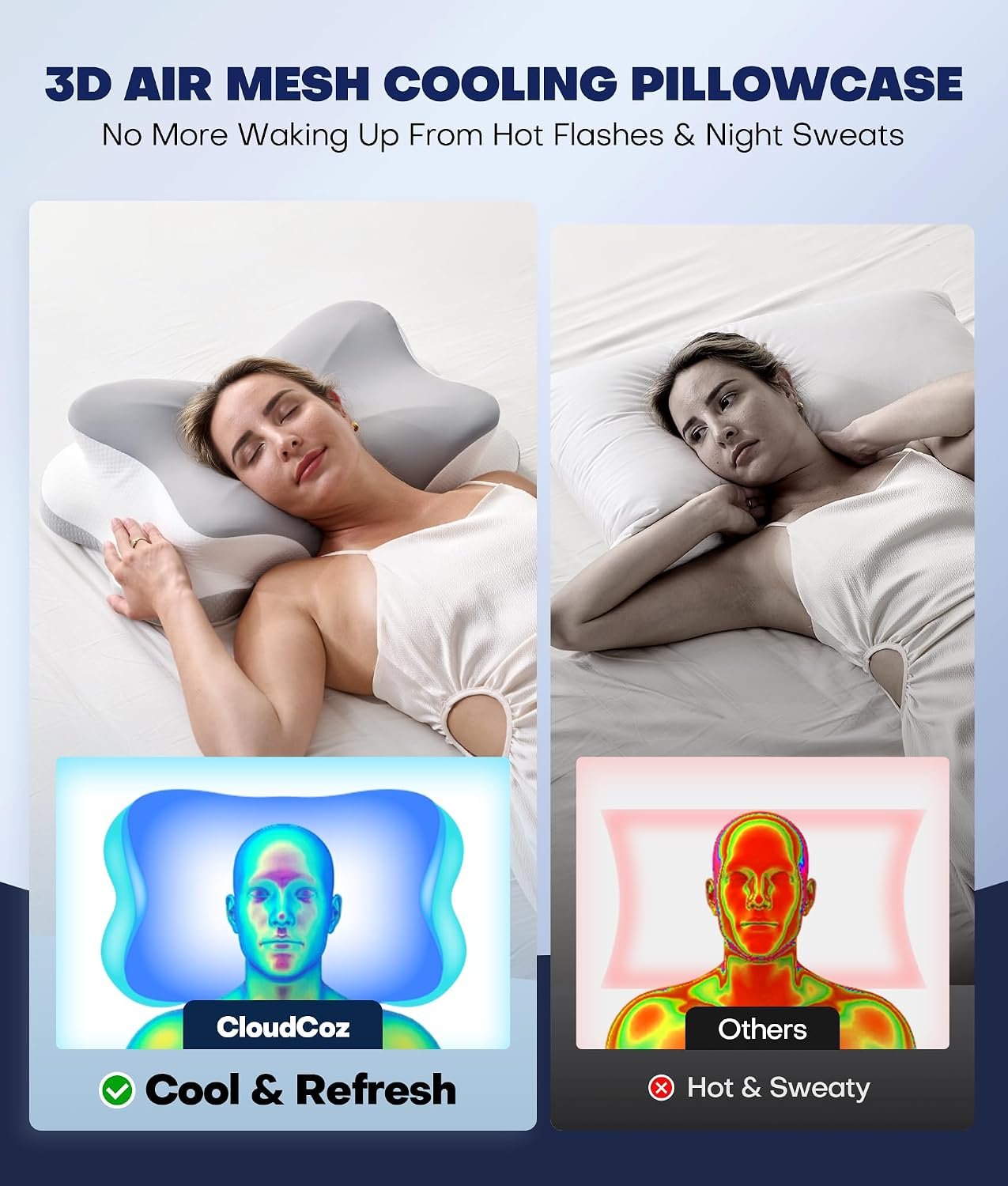 Ultra Pain Relief Cervical Neck Pillow for Sleeping, 5X Support Ergonomic Contour Pillow for Deep Sleep, Cooling Memory Foam Pillows for Adults, Orthopedic Bed Pillow for Side Back, Stomach Sleepers - Image 5