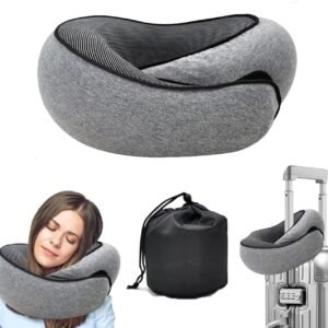 WEERSHUN Travel Pillow for Airplanes, 2026 New Memory Foam Neck Pillow with Chin Wrap for Traveling, Suitable for Airplanes, Offices and Cars