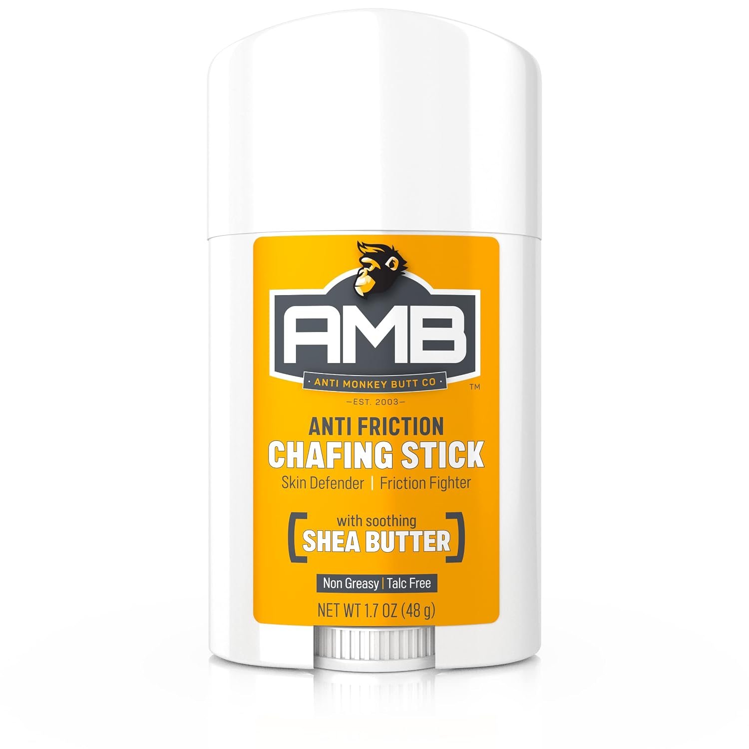 Anti Monkey Butt Chafing Stick, Body Glide, 1.7 oz | Thigh Chafing, Friction, & Irritation Relief, Mess-Free Chafe Balm with Shea Butter & Almond Oil for Daily Skin Comfort