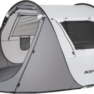 Pop Up Camping Tent, 2/4/6 Person Instant Tent Waterproof PU4500mm, Spacious Ventilated Camping Tent with Front Porch, Quick Setup Lightweight Portable for Outdoor Camping Hiking Beach