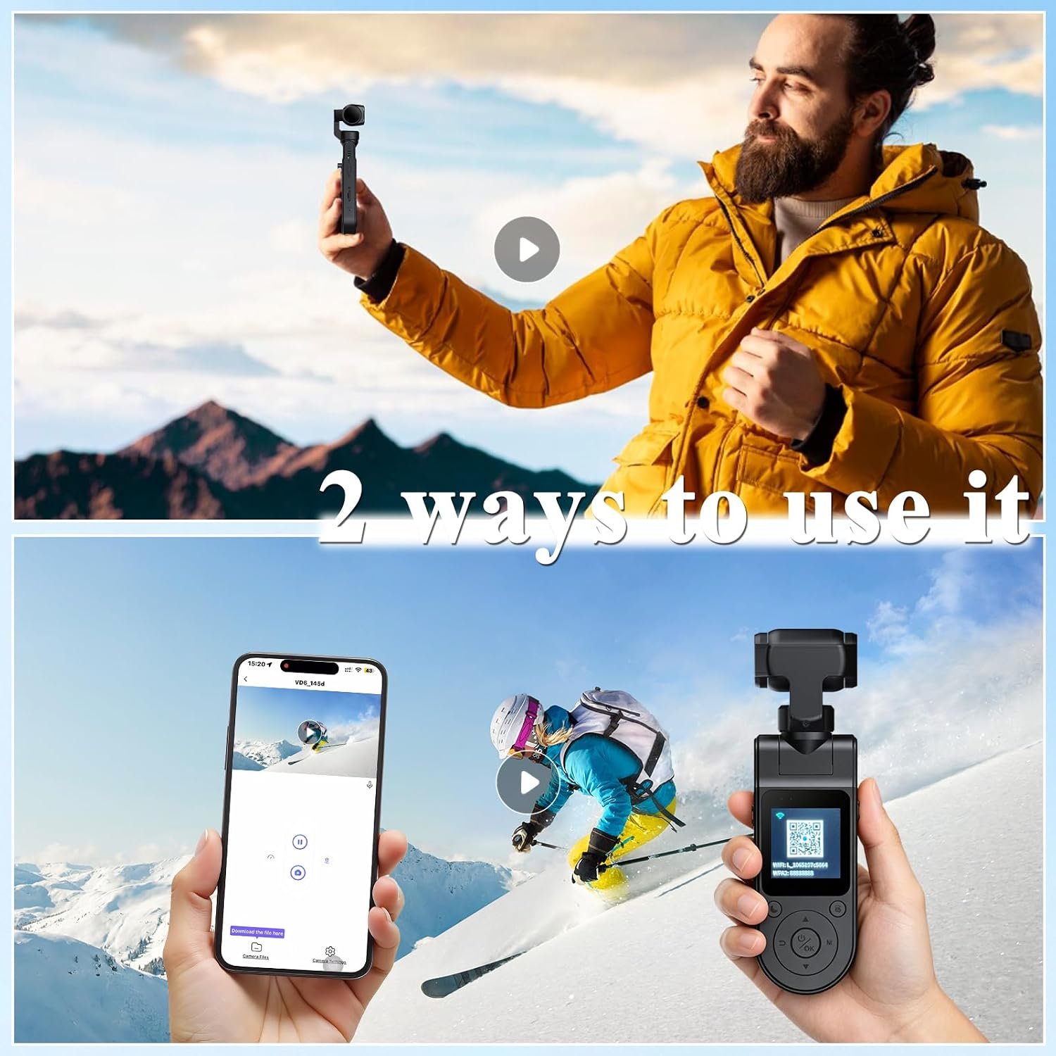 Body Camera with Audio & Video Recording Handheld Vlogging Camera | 1080P FHD | 270° Rotationg Lens | Night Vision | Connects to Phone | 1.54in Screen | Magnetic Clip | Camera for Vlogging - Image 5