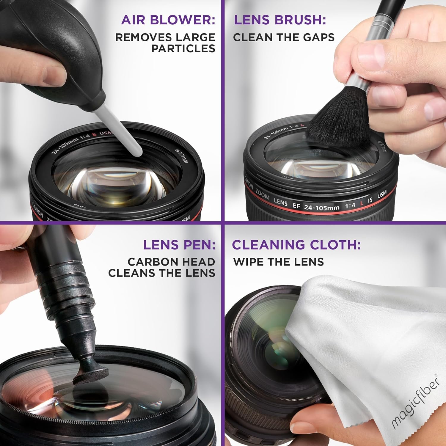 Altura Photo Camera Lens Cleaning Kit, Lens Cleaner for DSLR & Mirrorless | Keeps Gear Spotless & Scratch-Free, Includes Cleaner, Swabs, Pen, Blower, Brush, Cloth & Hard Case - Image 2