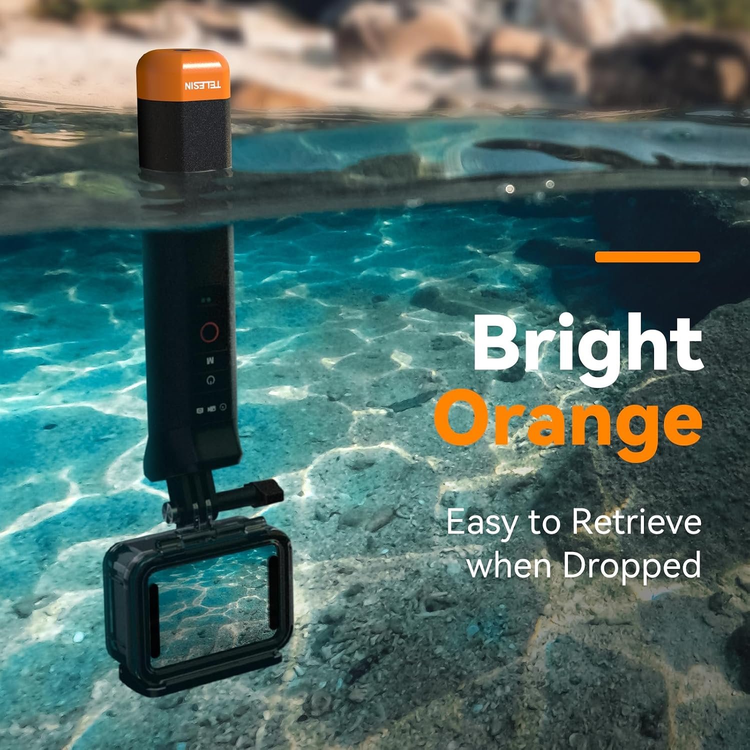 TELESIN Floating Selfie Stick with Bluetooth Remote for GoPro 13-8 | Compatible with GoPro Hero 13/12/11/10/9/8 Black Waterproof Floating Handle Grip with Bluetooth Remote Control - Image 2