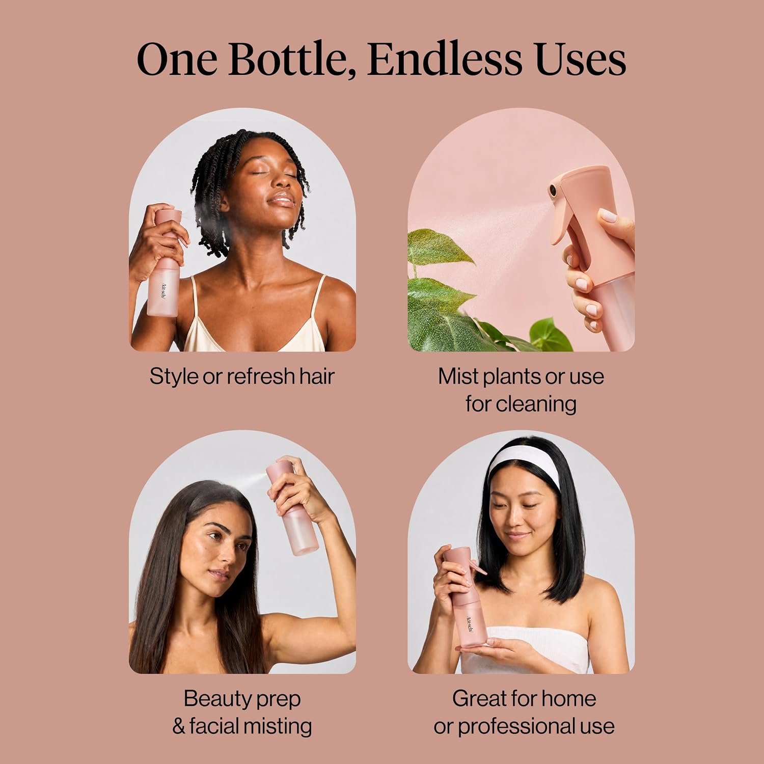Kitsch Continuous Spray Bottle for Hair – Terracotta, 150ml | Fine Mister Spray Bottle & Water Spray Bottle – Recycled Hair Spray Bottle – Spray Bottles for Cleaning, Styling, & More - Image 6