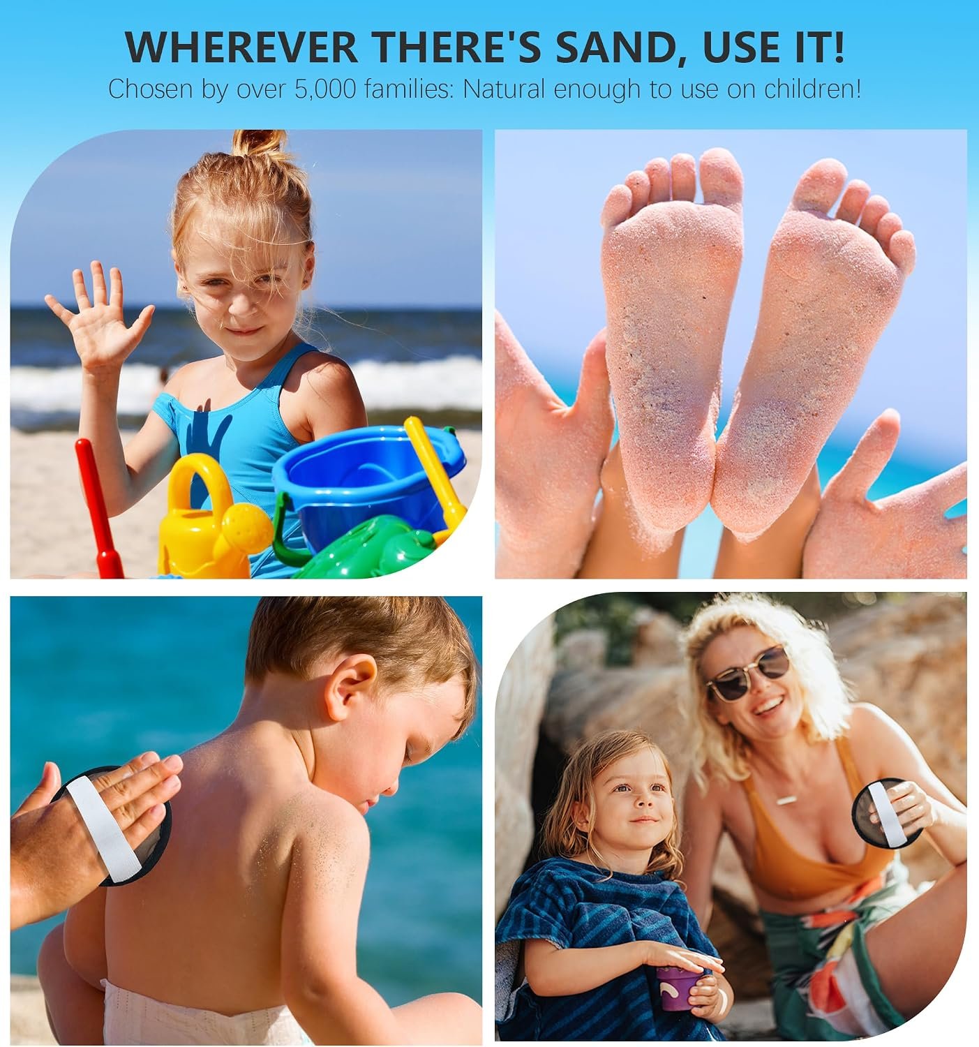 Sand Remover for Beach Cleaner Eraser for Family Wipe Off Mitt Duster Brush Vacation Trip Hawaii Honeymoon Essential Gift Costa Rica Must Haves Resort Rio de Janeiro Punta Cana Beach Towel Sunshine - Image 5
