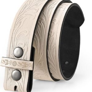 Men Women Western Belt Strap for Jeans Dress Cowboy Leather Belt Strap without Buckle