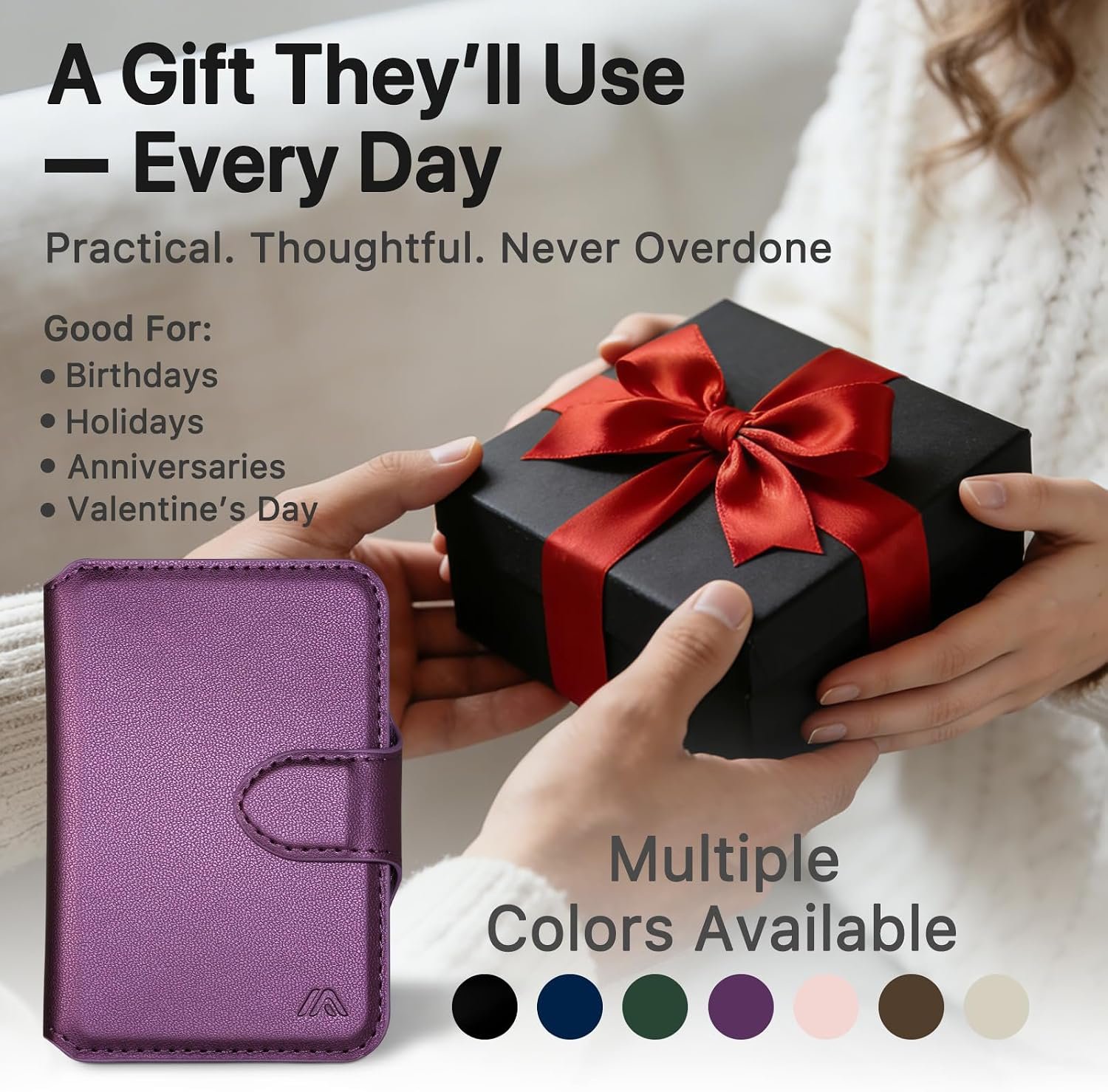 for MagSafe Wallet, Magnetic Phone Wallet RFID Blocking, Slim 5-8 Card Holder with Cash Slot & Clear ID Window, Minimalist Mag Safe Wallets for iPhone 17/16/15/14/13/12 Series, Amethyst Purple - Image 9