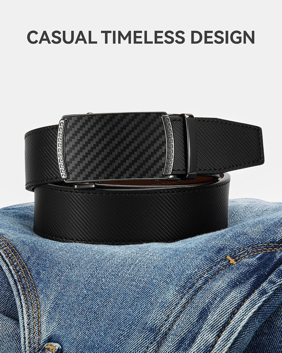 CHAOREN Men's Leather Ratchet Belt - Customizable Fit (35mm) | Smooth Sliding, Precise Micro‑Adjust, Trim to Fit, Dress & Casual Wear, Gift Box - Image 5