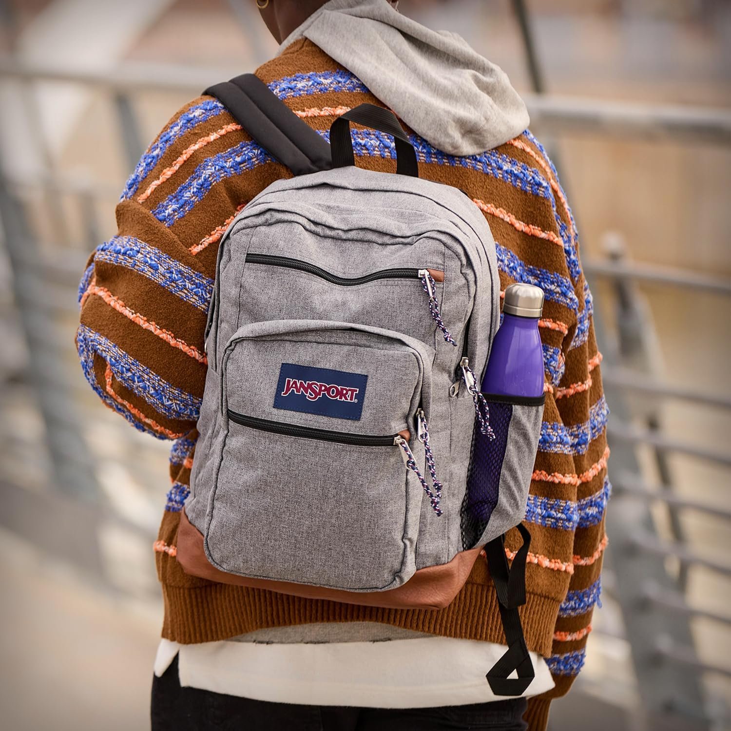 JanSport Cool Backpack, with 15-inch Laptop Sleeve - Large Computer Bag Rucksack with 2 Compartments, Ergonomic Straps, Black | Ergonomic Straps, Waterbottle Pocket, Campus Weekender Travel Rucksack - Image 7