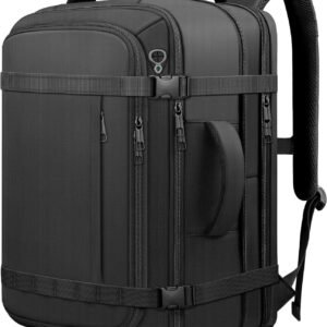 Travel Backpack with LifetimeWarranty,Expandable Carry on Backpack,Black | Expands 35L to 45L,Fits 17.3"Laptop Notebook,Water Resistant Weekender Backpack Business Trips Cable Access Port,Daily Travel