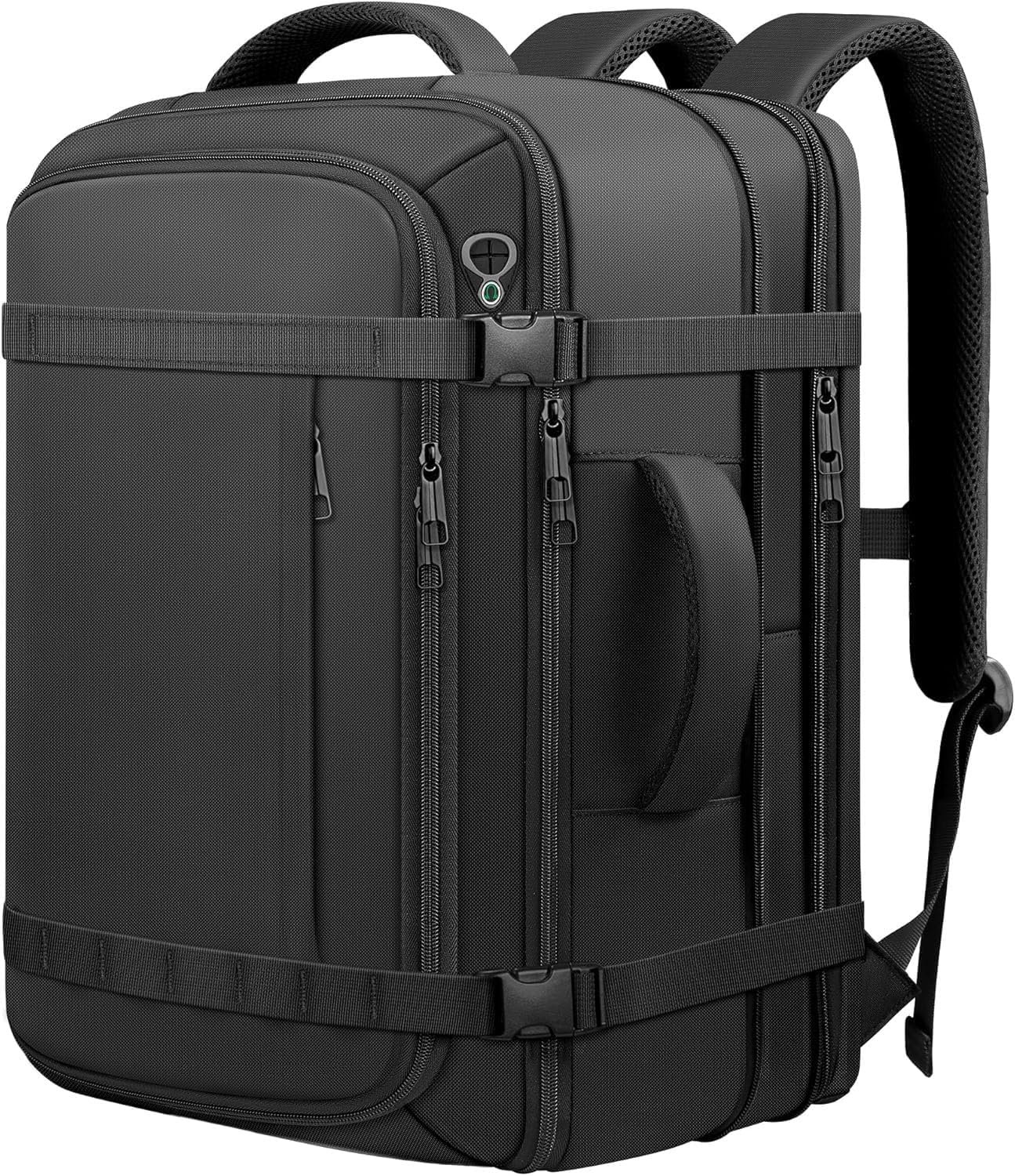 Travel Backpack with LifetimeWarranty,Expandable Carry on Backpack,Black | Expands 35L to 45L,Fits 17.3"Laptop Notebook,Water Resistant Weekender Backpack Business Trips Cable Access Port,Daily Travel