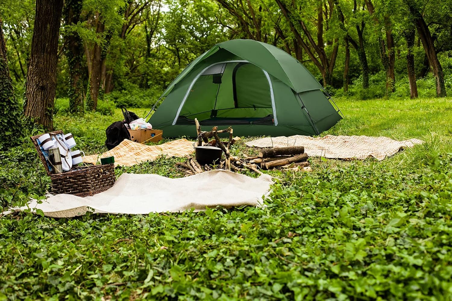 Clostnature Waterproof Camping Tent for 2 Person, 4 Person, Easy Setup Tent | 190T Polyester, PU2000, Lightweight, Durable, Compact, Freestanding, Great Ventilation, Small Tent for Outdoor, Kids, Scouts - Image 9