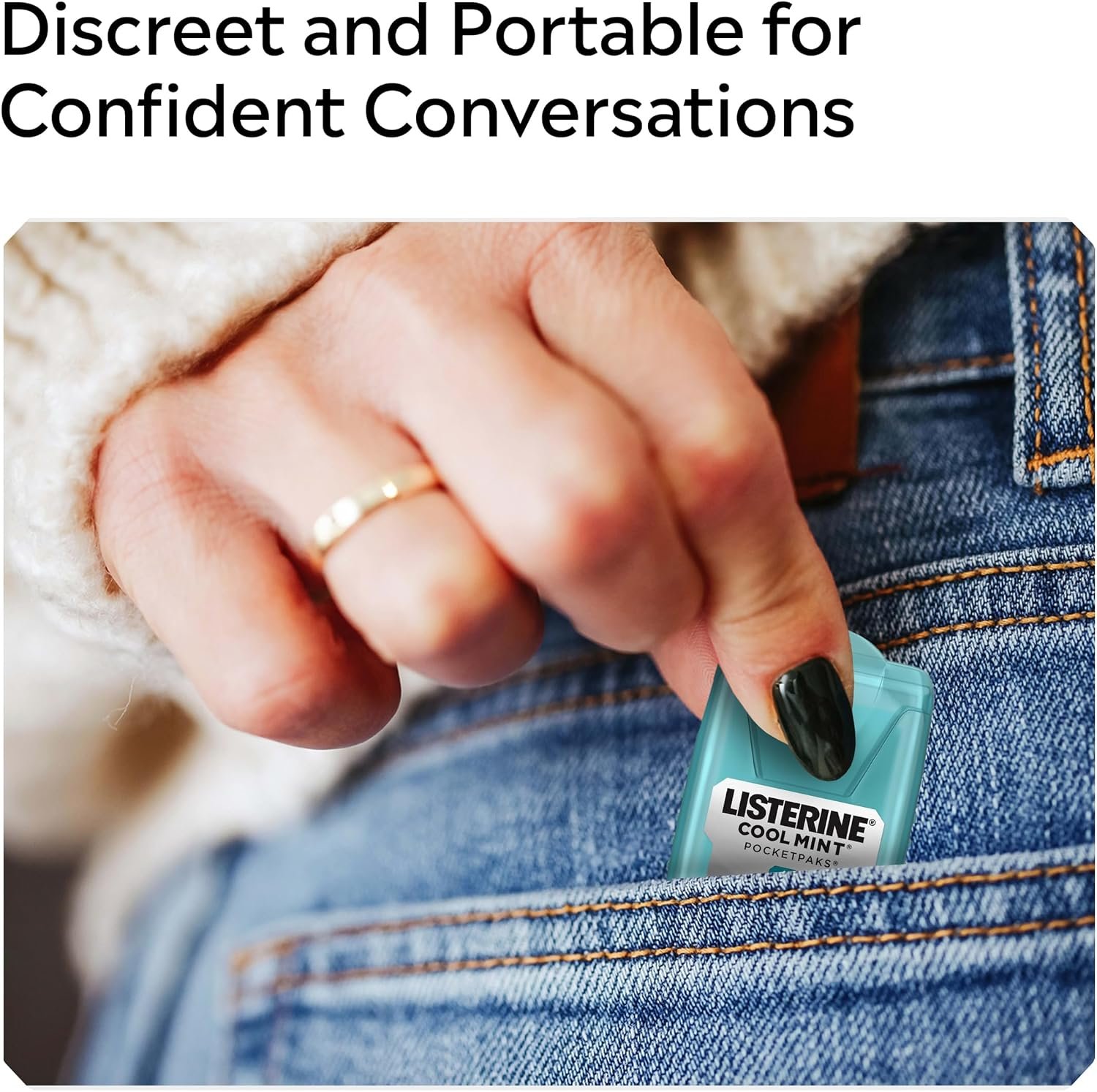 Listerine PocketPaks Breath Strips, Cool Mint, 24-Strip Pack, 3 Pack | Breath Freshener, Dissolves Instantly, Kills 99% of Bad Breath Germs, Travel Essentials - Image 6