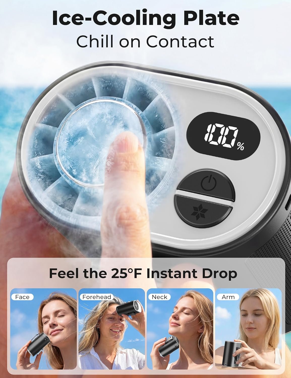 Portable Waist Fan with Ice Cooling, Instant Chill to 50℉, Mother Father Day Gifts for Mom Dad, Belt Clip Fan for Blue Collar Travel Camping Essentials, 12000RPM Cool Gadgets for Men Women 2026 - Image 2