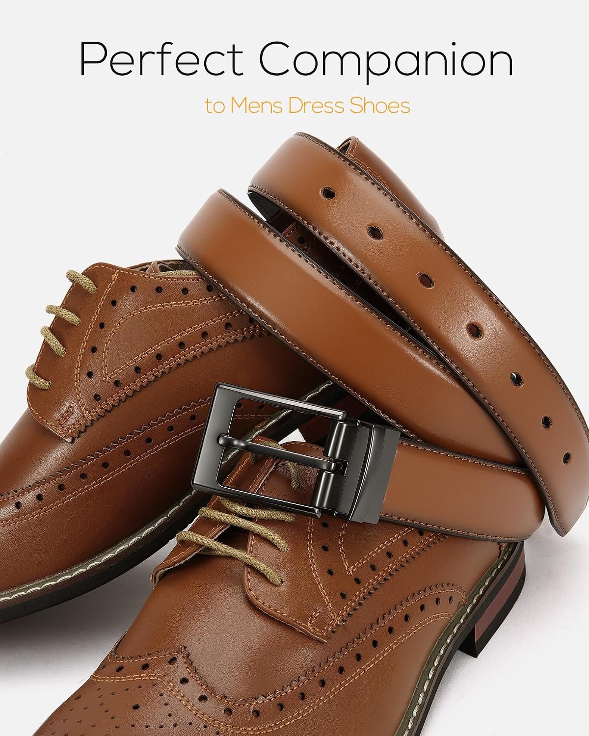CHAOREN Reversible Belt Men 1 Piece - 1.25" Leather Dress Belt | 1 Belt, 2 Colors, Double-Sided Reversible, Premium Genuine Leather, Trim to Fit - Image 3