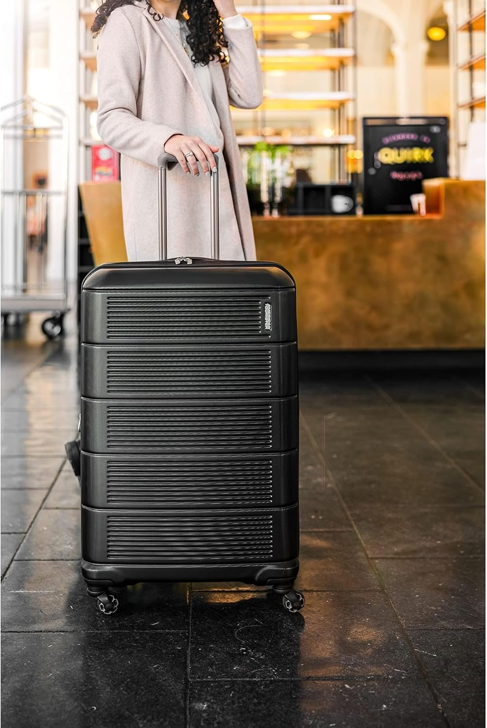 American Tourister Stratum 2.0 Expandable Hardside Luggage with Spinner Wheels, 28" SPINNER, Jet Black - Image 8