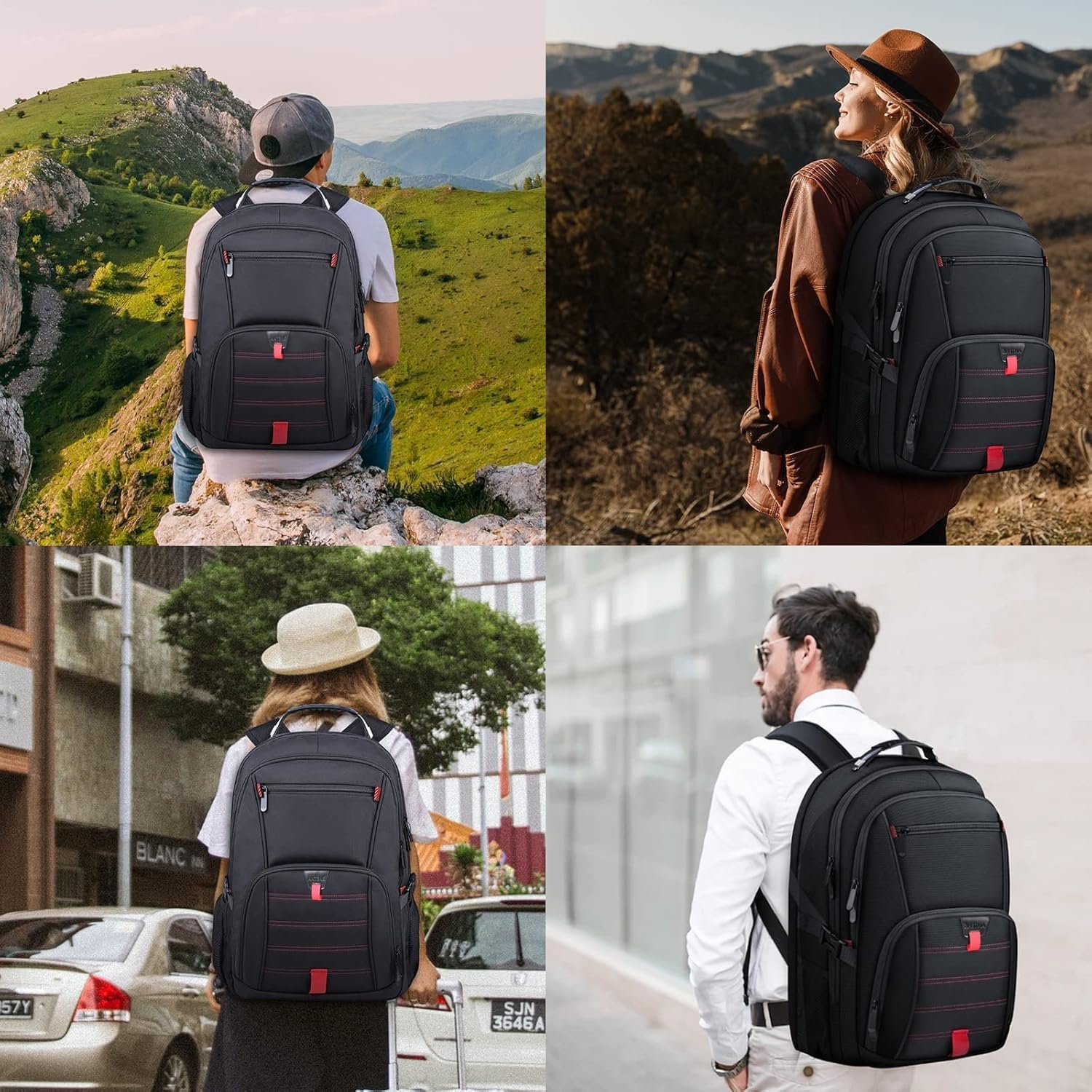 ANTERK Extra Large Travel Laptop Backpack 17.3 In Carry on Backpack for Men | Travel Backpack Anti Theft Water Resistant College Bussiness TSA Airline Approved Work Computer Backpack, Black - Image 6