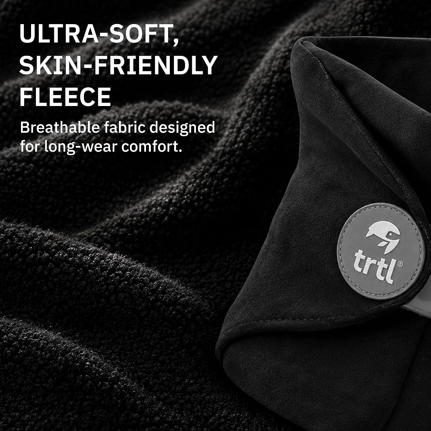 Trtl Pillow - Scientifically Proven Neck Support Travel Pillow for Airplanes - Lightweight and Machine Washable - Ergonomic Design for Traveling on Cars and Trains - Black - Image 7