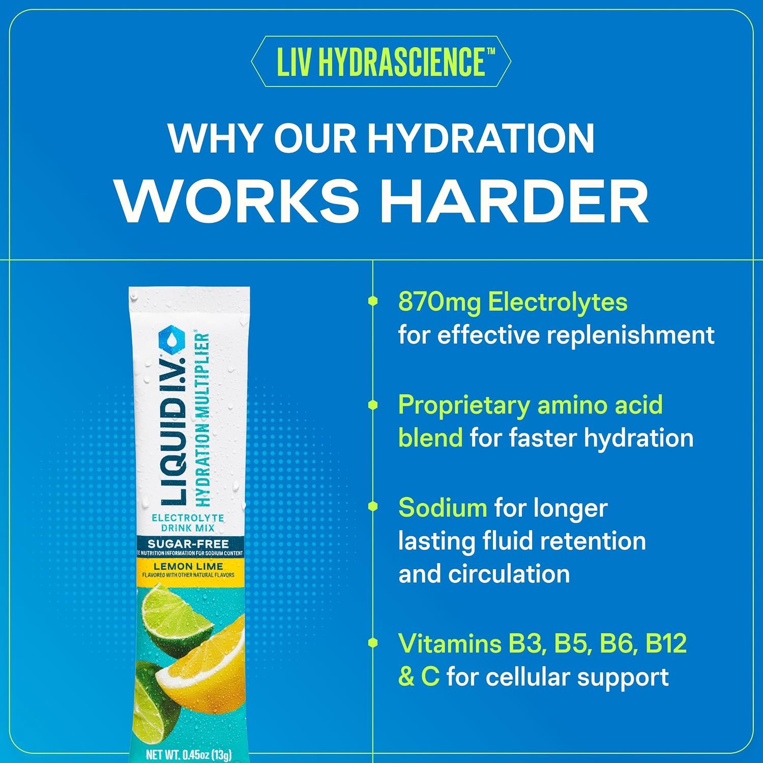 Liquid I.V. Sugar Free Hydration Electrolytes, Mandarin Orange, 14 Count | Scientifically Formulated | Clinically Proven Hydration | Zero Sugar | No Artificial Sweeteners | Non-GMO | Powder Drink Mix - Image 4